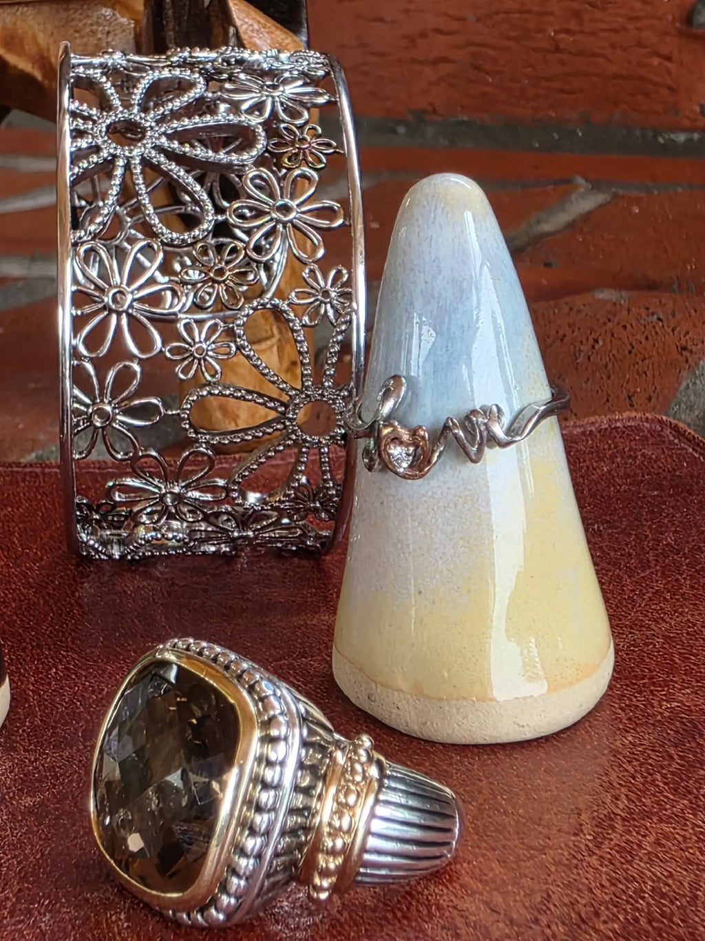 Sterling Silver and 14K cuff
