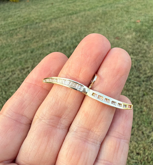 Custom made 10k diamond T-bar